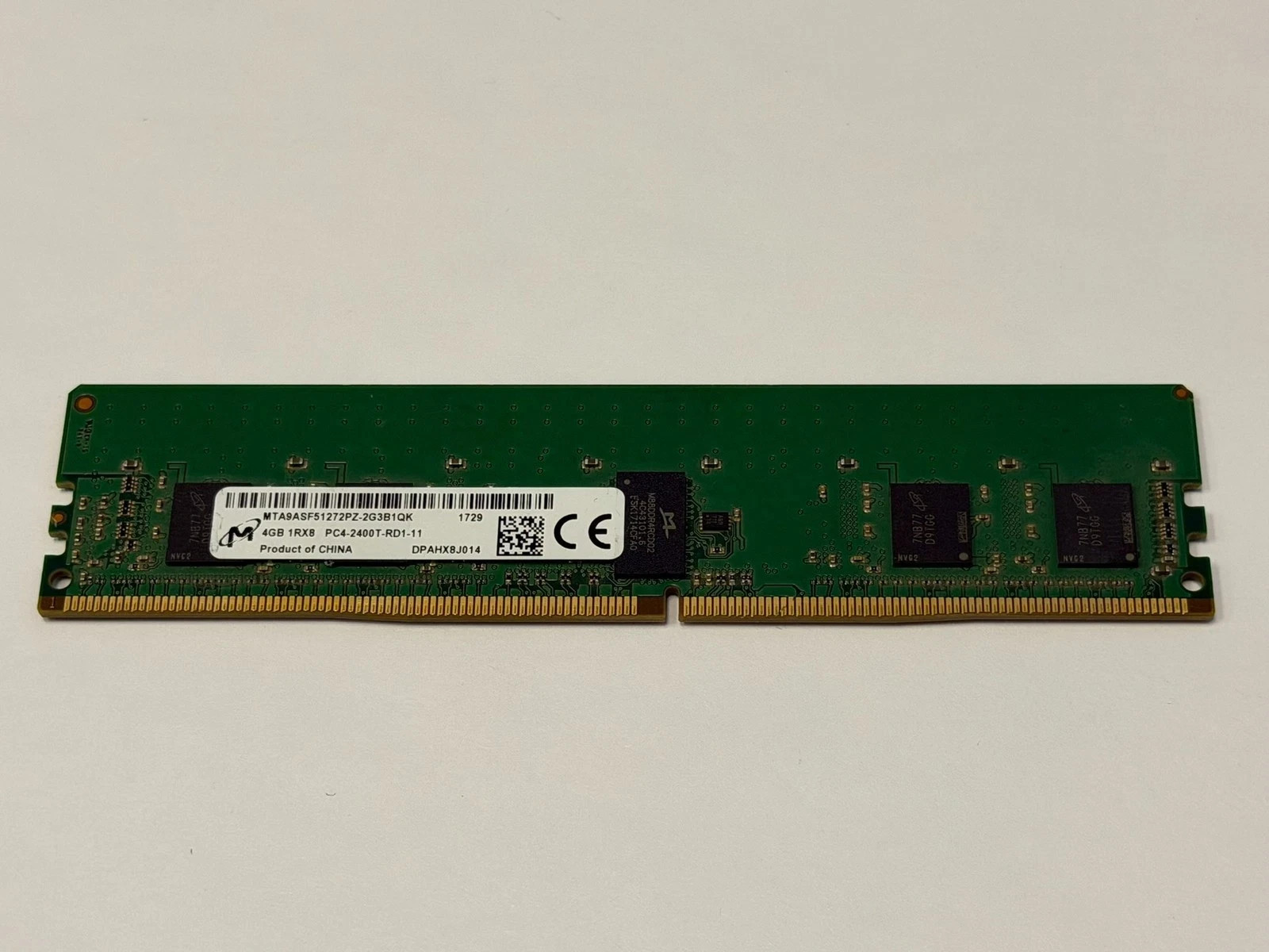 Micron 4GB (1 Stick) PC4-19200 DDR4 2400T 1Rx8 ECC Memory MTA9ASF51272PZ-2G3B1QK