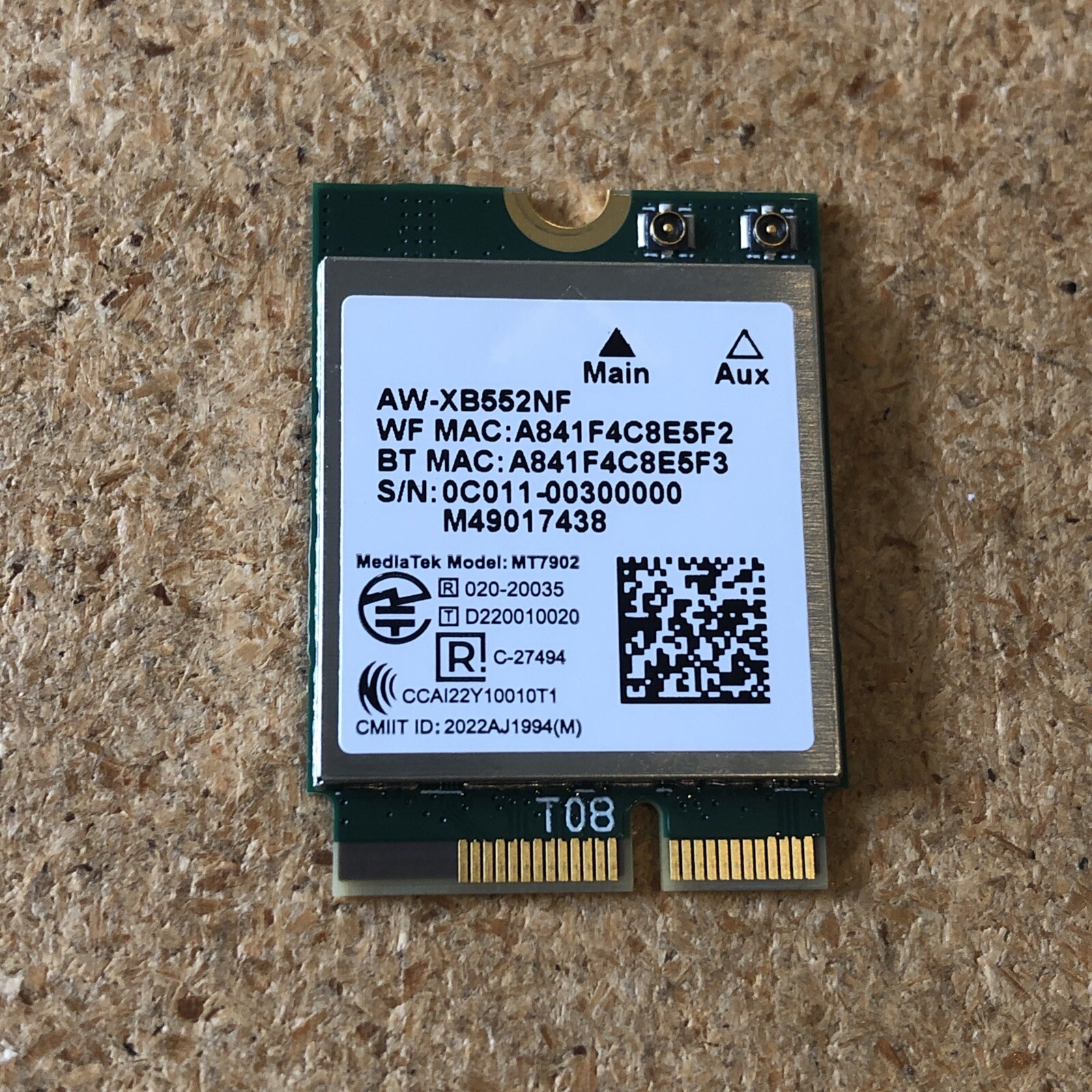 Asus OEM Mediatek MT7902 WiFi6E Wireless Card WLAN Bluetooth 5.3 0C011-00300000