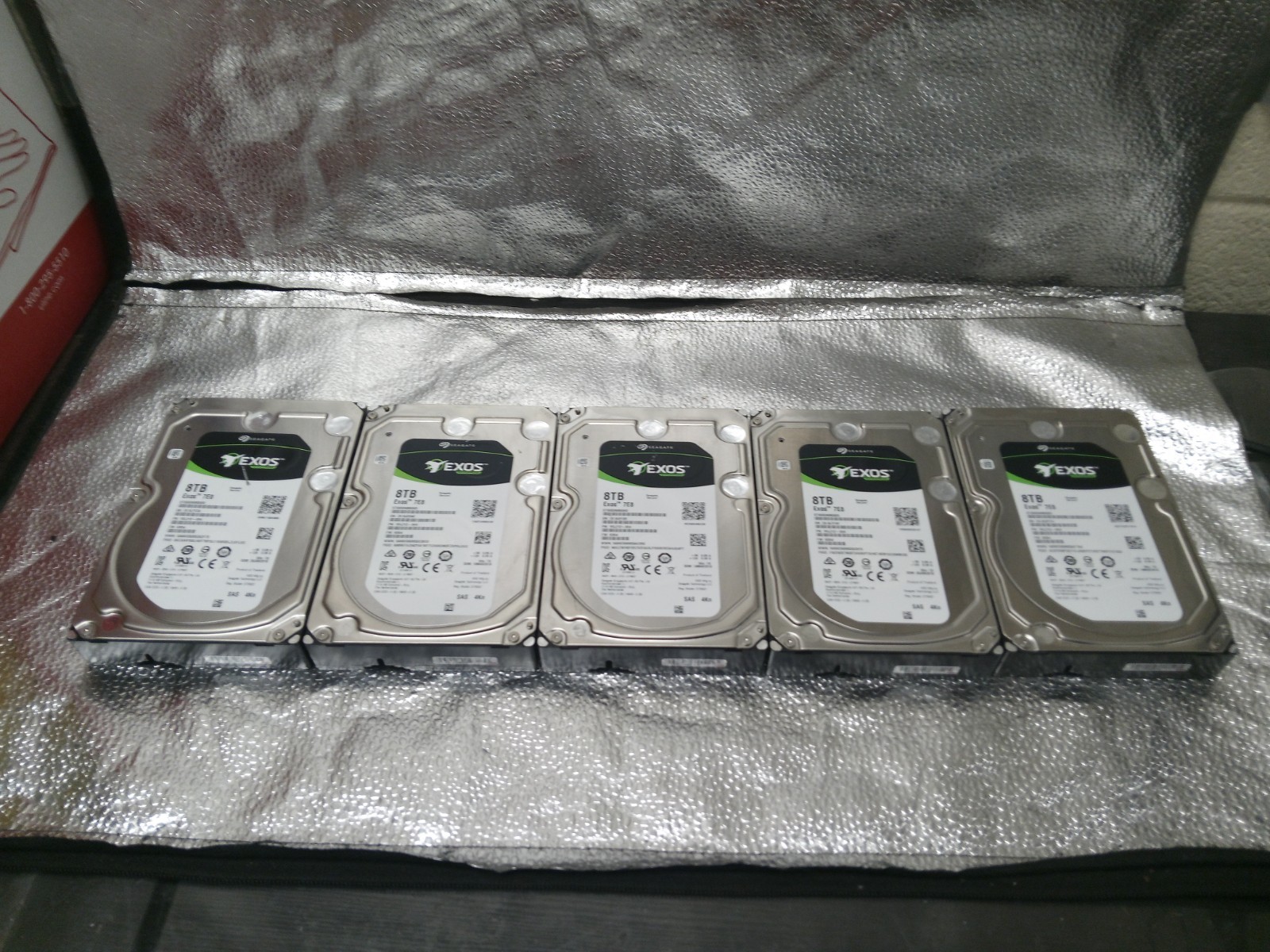 Lot of 5 Seagate ST8000NM0075 EXOS Enterprise 3.5 HDD 8TB SAS