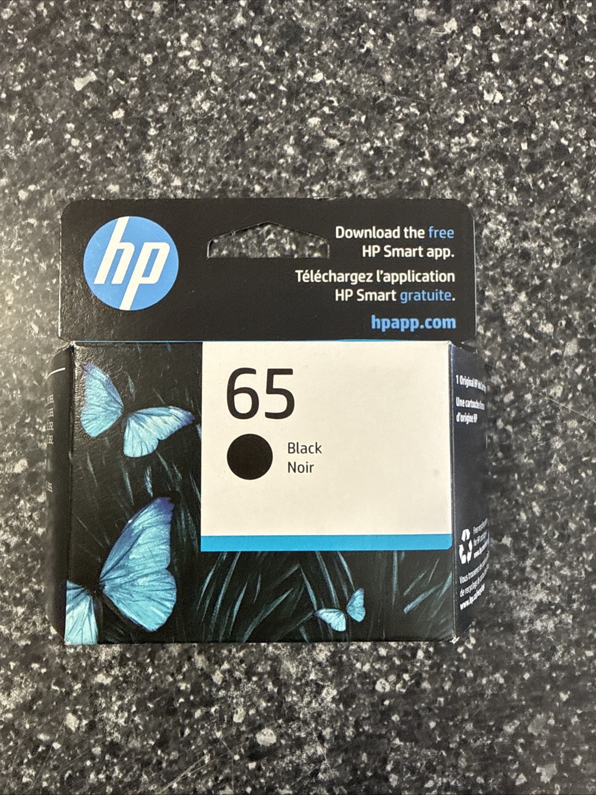 Genuine - HP 65 - N9K02AN - Black Noir Ink Cartridge - NEW - June 2027
