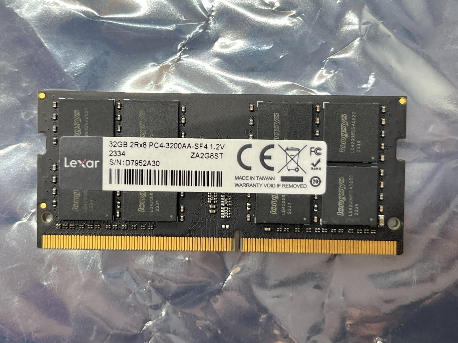 LEXAR 32GB (1X32GB) 2Rx8 DDR4 PC4 3200MHz ZA2G8ST SO-DIMM LAPTOP MEMORY