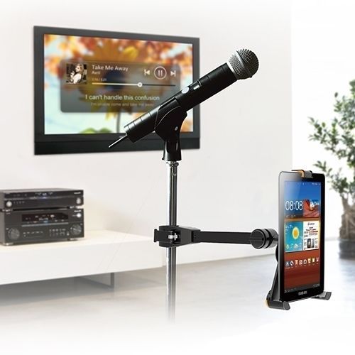 Microphone Stand Tube Pole Clamp Mount Holder for iPad 1/2/3/4/Air/Pro & Tablet
