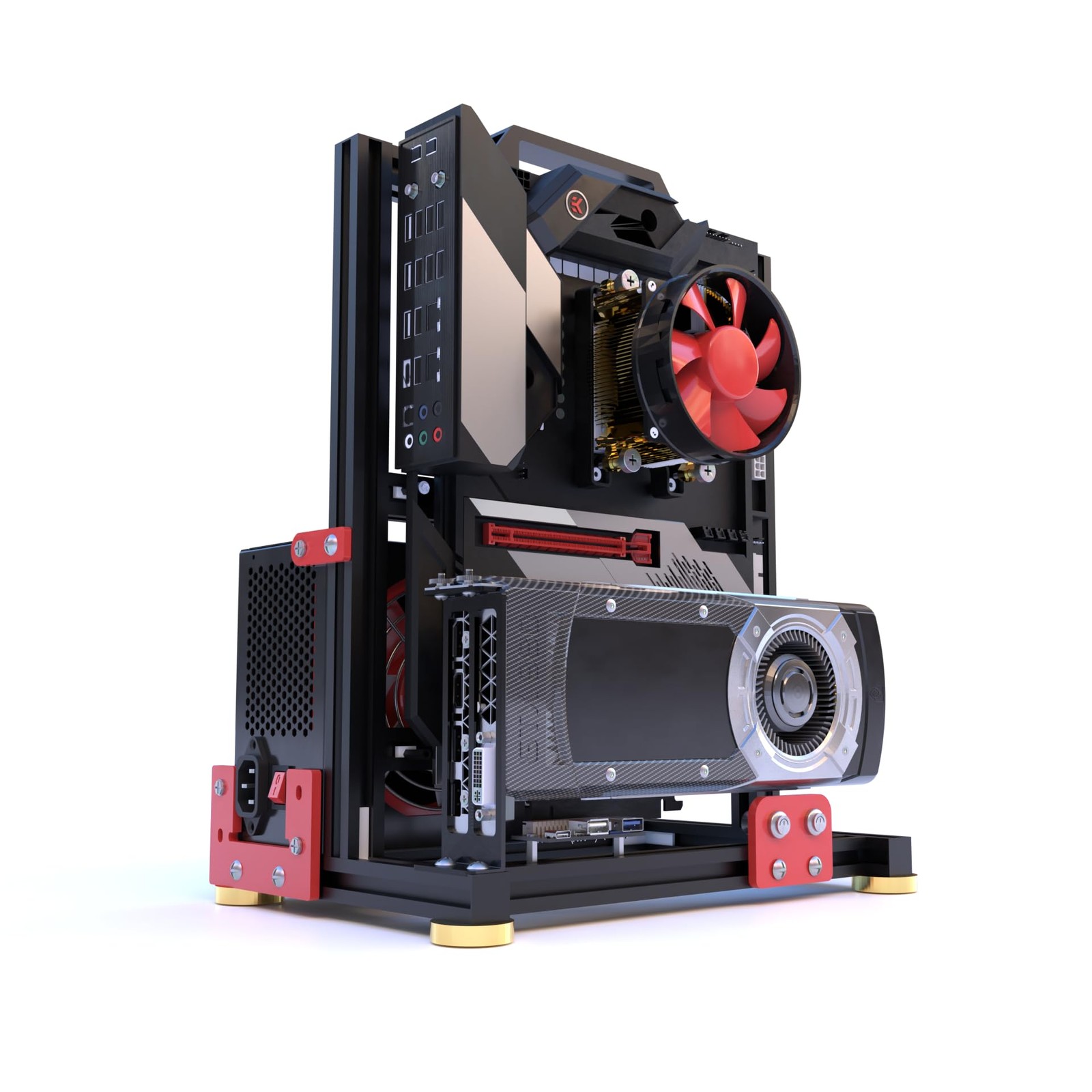 DIY Aluminium Pc Open Case Computer Chassis Test Bench Support Water Cooling ...