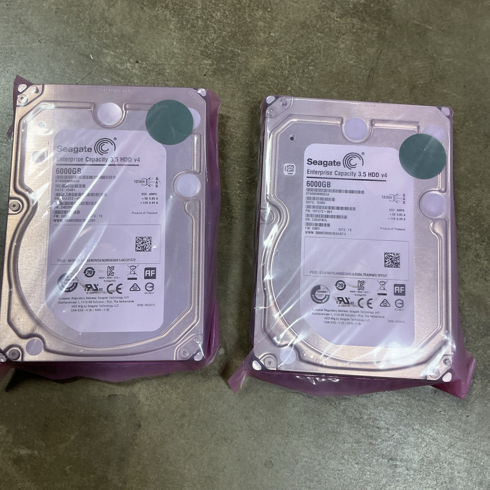 Seagate Enterprise Capacity 3.5 HDD 6000gb Lot Of 2
