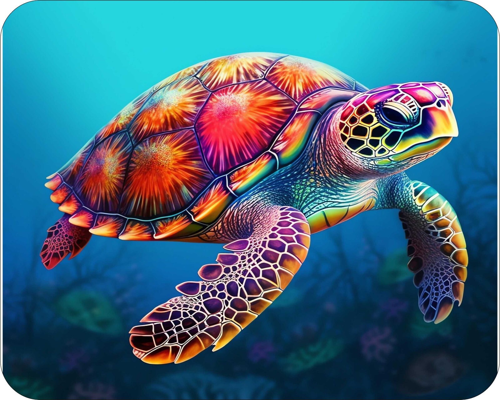 Barrier Reef Sea Turtle  Art Mousepad 7 x 9  Art mouse pad