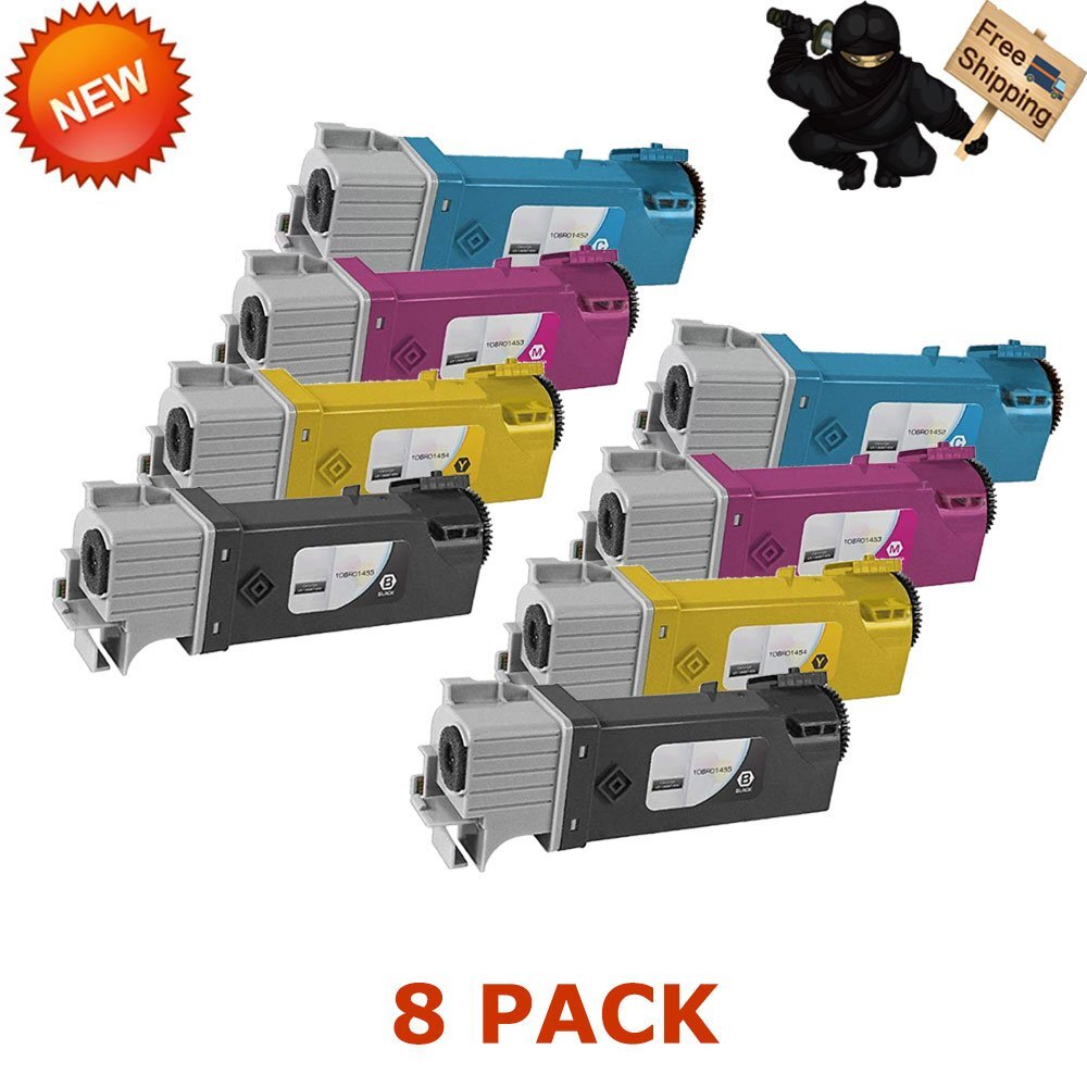 8PACK 106R01452-5 Toner CMYK for Xerox Phaser 6128/6128N MFP NEW US STOCK
