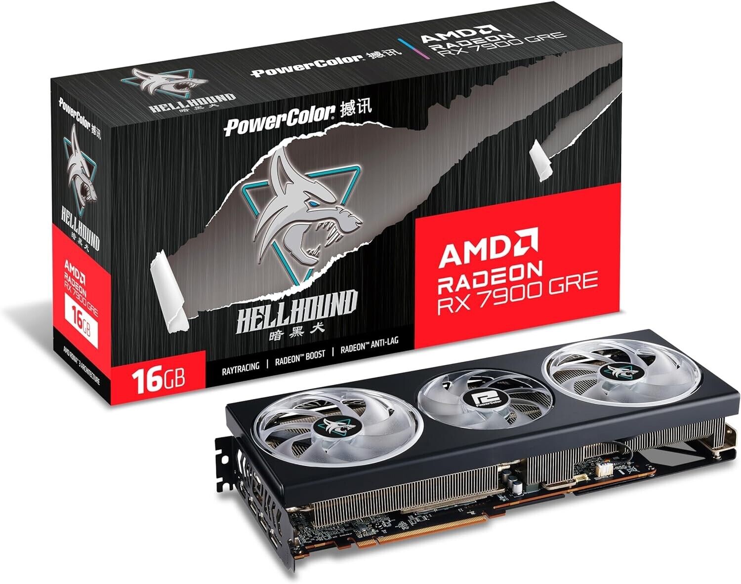 PowerColor Hellhound AMD Radeon RX 7900 GRE Graphics Card 16GB GDDR6 New