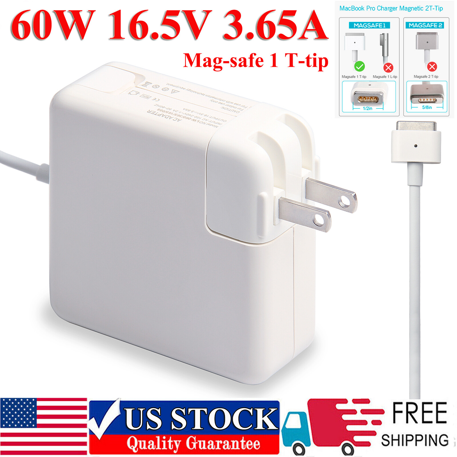 60W Laptop Power Charger Cord for Apple MAC MacBook A1185 A1278 A1181 A1184 FA