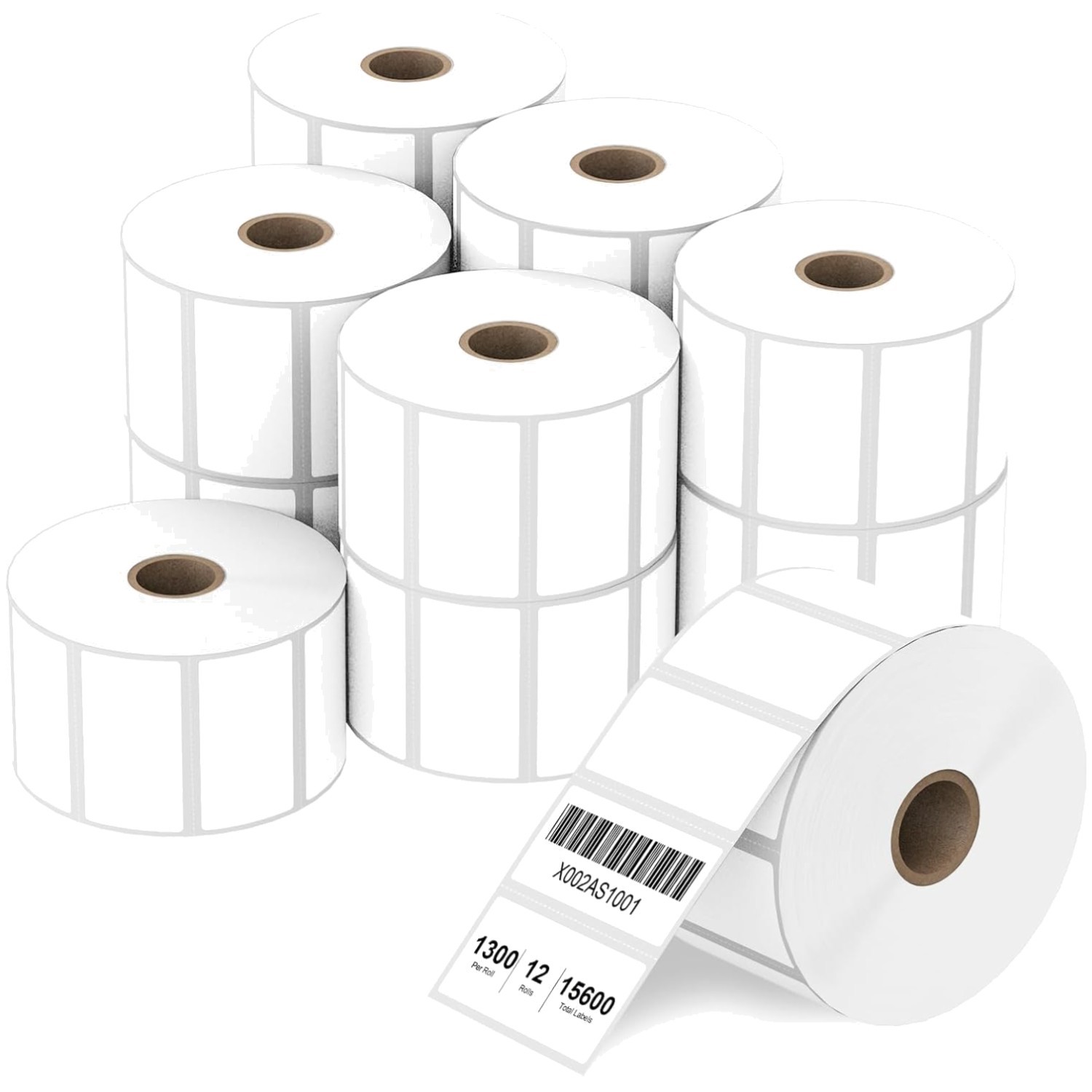 Zebra Compatible 2x1 Thermal Labels - 12 Rolls, 15600 Labels