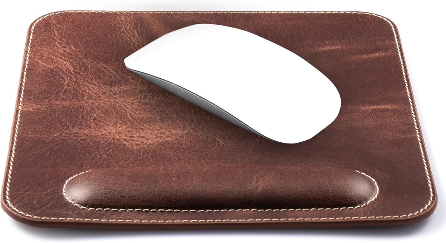 Londo Top Grain Leather Mouse Pad w/ Wrist Rest Ergonomic Support Non-Slip Base
