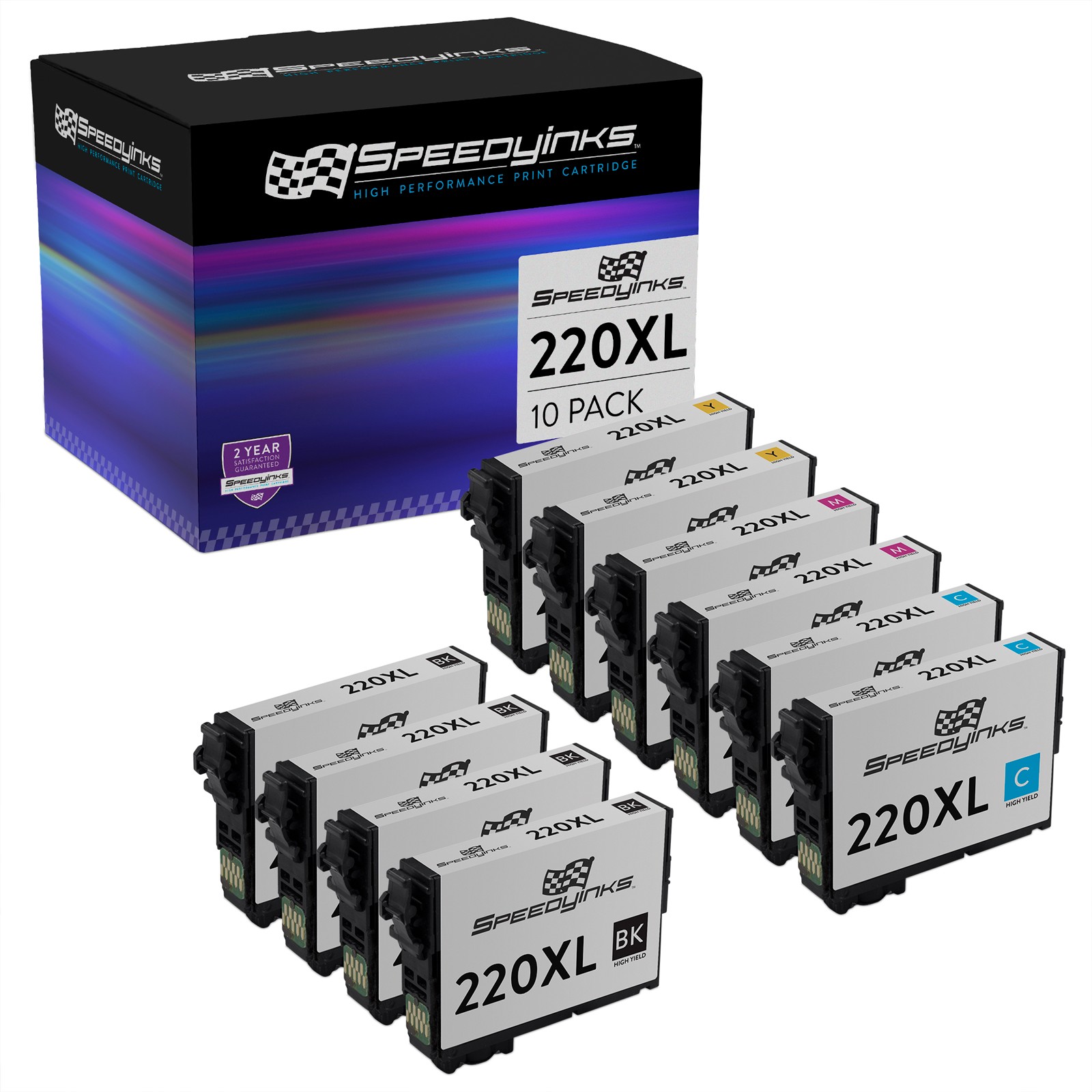 10PK Ink Cartridge Set for Epson 220XL T220XL 220 XL Black Cyan Magenta Yellow