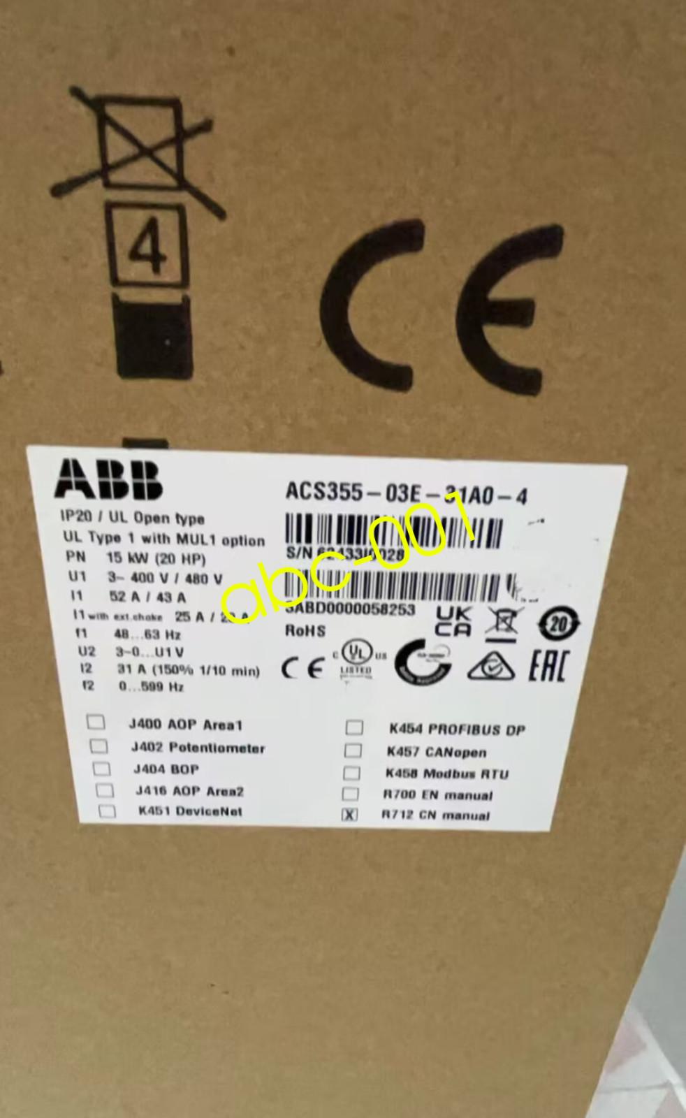 Brand New ABB ACS355-03E-31A0-4 Inverter fast shipping
