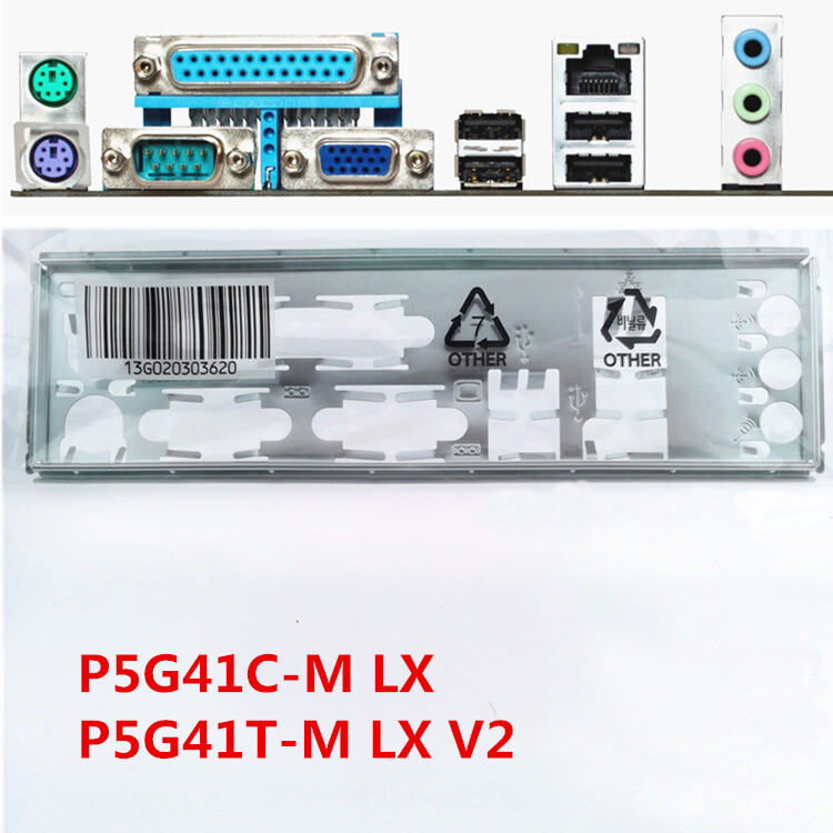 For Asus P5G41C-M LX & P5G41T-M LX V2 Shield I/O IO Rear Backplate Motherboard