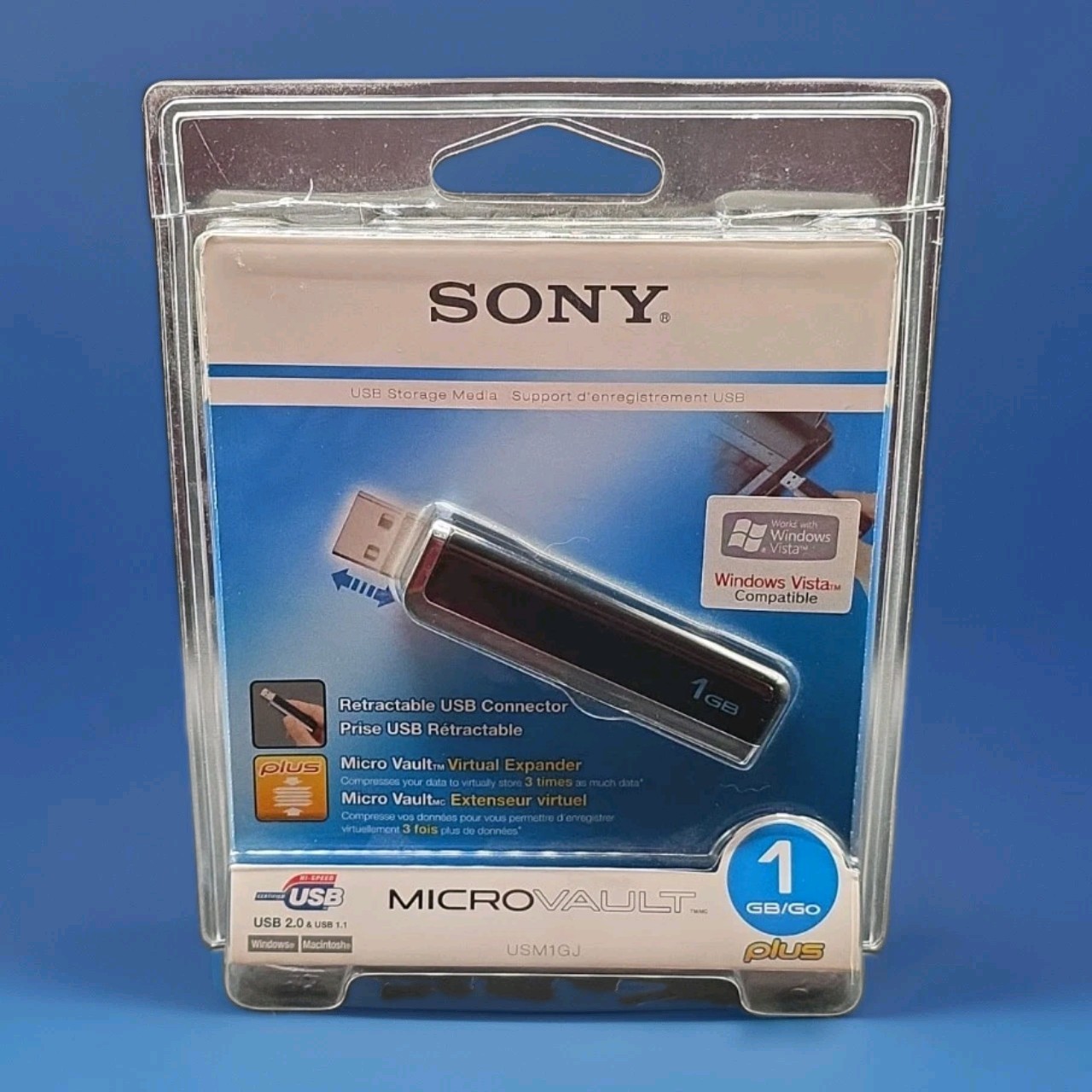 SONY MICROVAULT 1GB USB 2.0 FLASH DRIVE, USM1GJ - NEW/SEALED