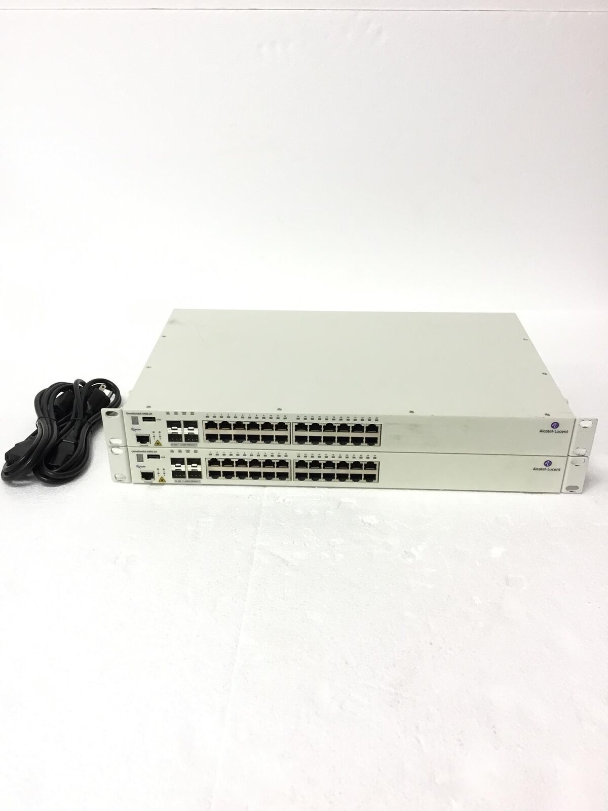 LOT OF 2 ALCATEL LUCENT Omni Stack LS 6224 24 Network Switch w/Rack Ear FREESHIP