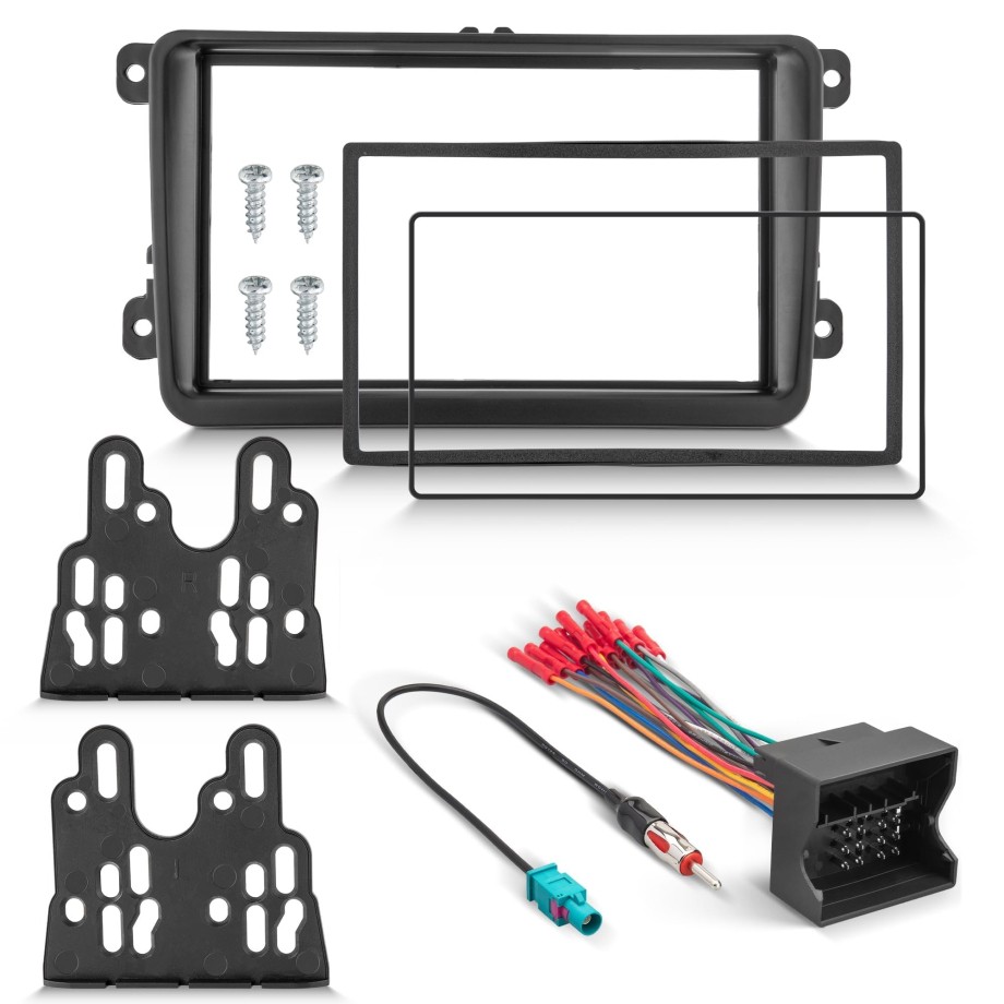 NuIth Double DIN Radio Dash Kit W/Radio Wire Harness for 2005-2015 Volkswagen Je
