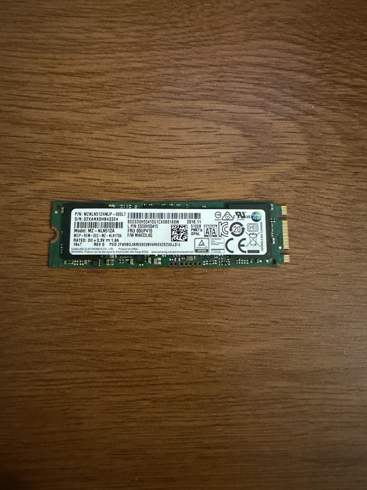 Samsung MZ-NLN512A PM871a 512 GB 80mm M.2 Solid State Drive
