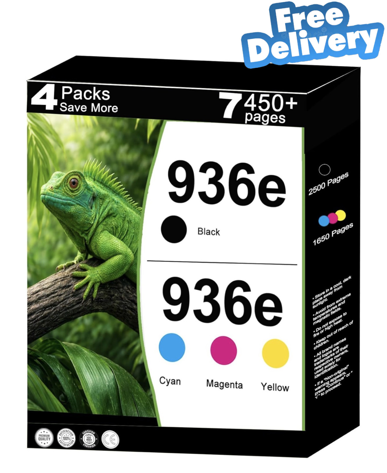 4pk 936e Ink Cartridges for HP 936 XL 936XL Combo OfficeJet 9122e w/ V26.1 Chip