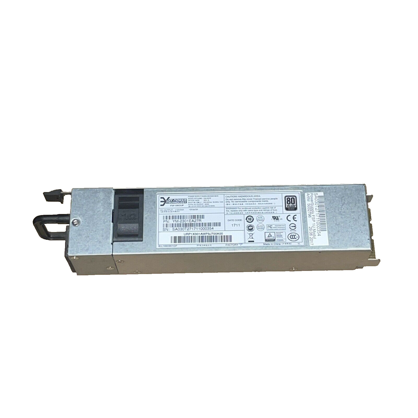 3Y Power Technology YM-2301E Rev:A 300W 80 Plus FSP 1U Power Supply