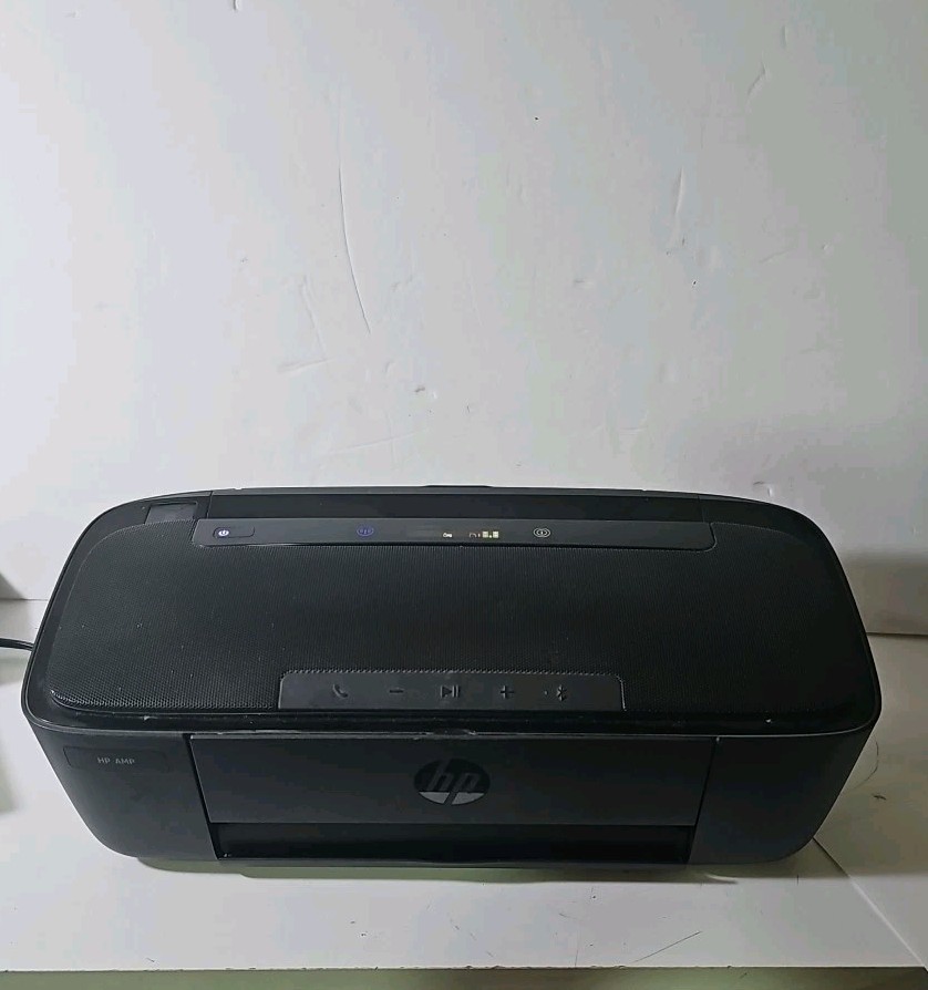 HP AMP 100 Bluetooth Color Inkjet Wifi Printer with Built In Speaker. Needs Ink.