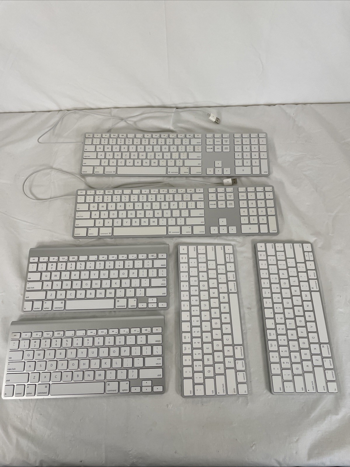 LOT OF 6 Apple Keyboards | Mix | A1243 [x2]  |  A1314 [x2]  |  A1644 [x2]