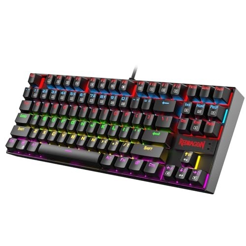 K552 TKL Mechanical Keyboard - Hot-Swappable Red Switches with RGB Backlighting