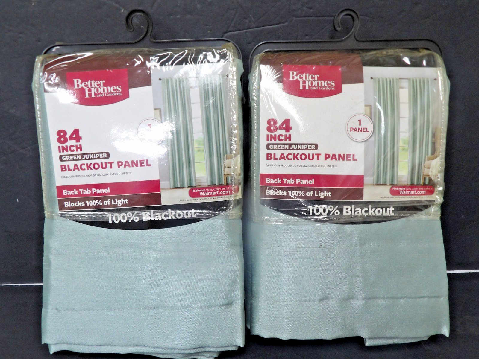 Better Homes 100% Black Out Curtains 54"W x 84"L Seafoam Green 2 Panels