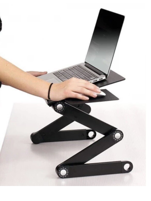Executive Office Solutions Adjustable Aluminum Laptop Desk -Black