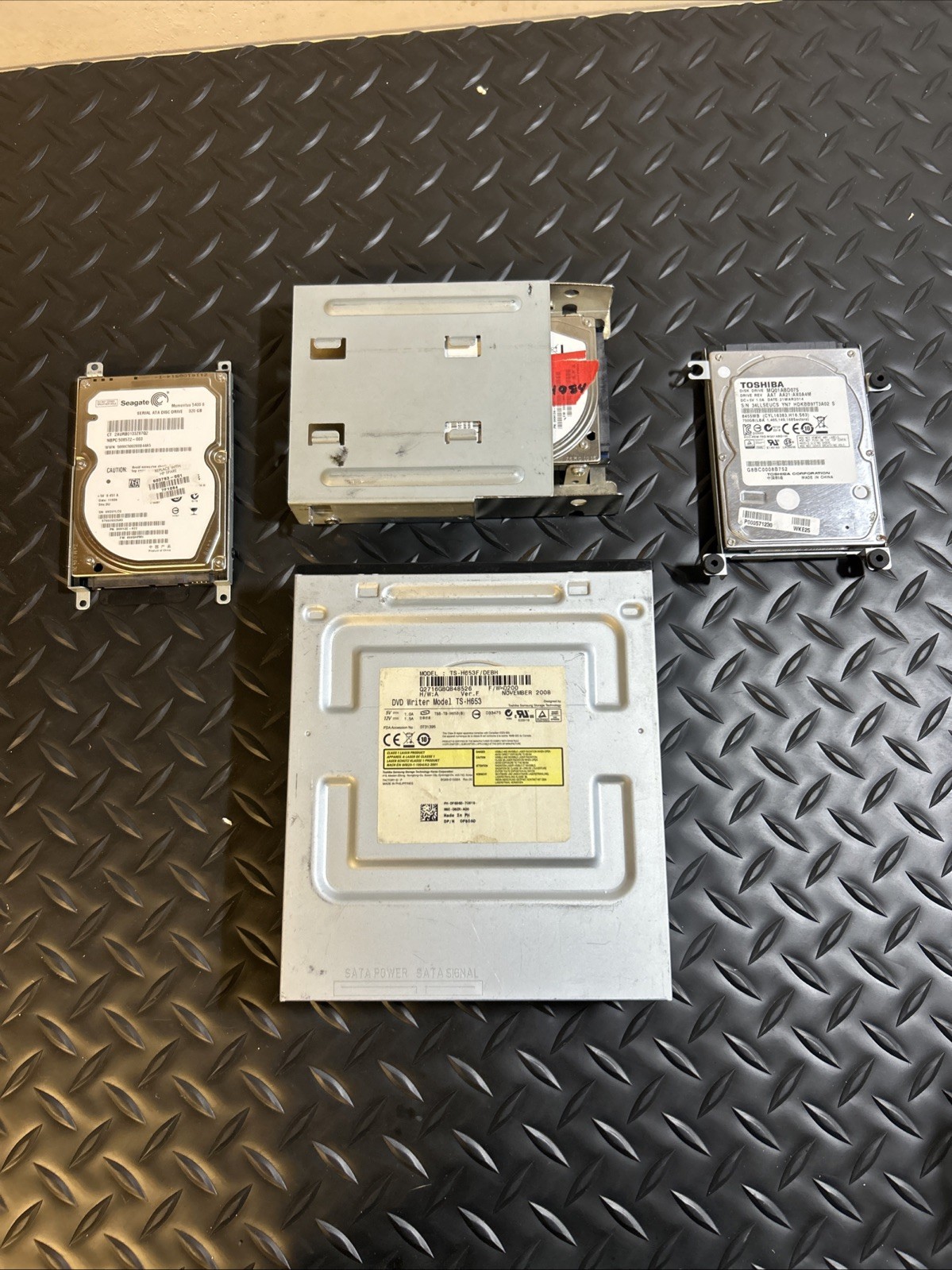 Vintage PC & Laptop Component Drive Lot - Toshiba DVD, 3.5 Floppy, 2x HDDs