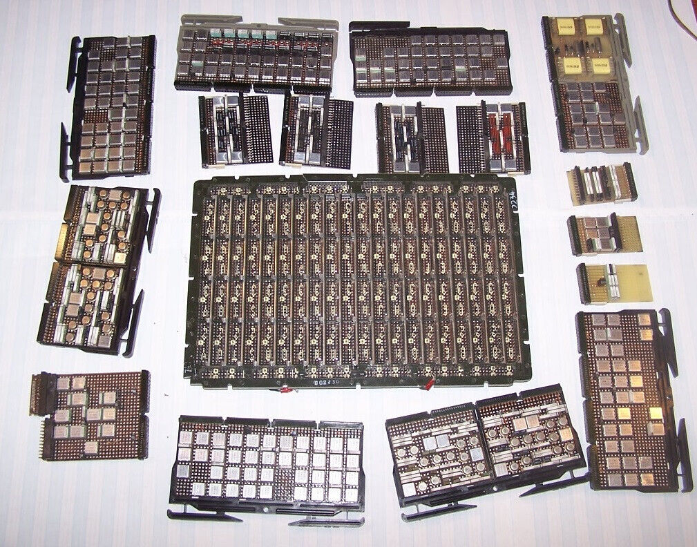 Vintage IBM System 370 Mainframe MST Backplane populated with 16 SLT/MST cards