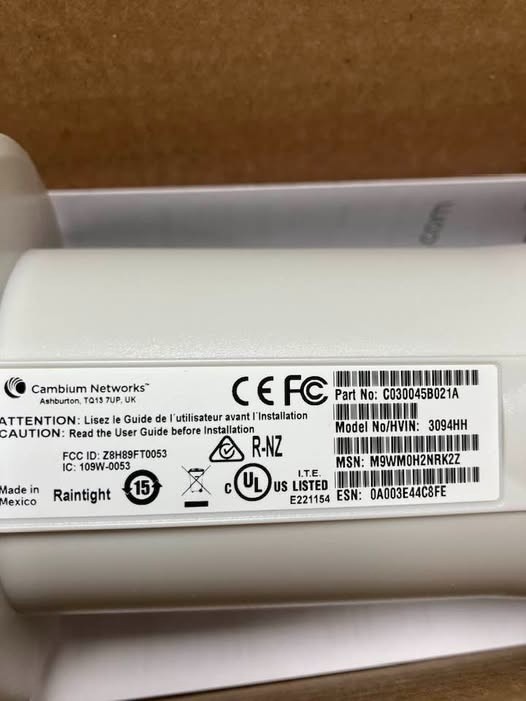 Cambium Networks PMP450b SM 3GHz Radio Only for High-Gain CBRS C030045B021A