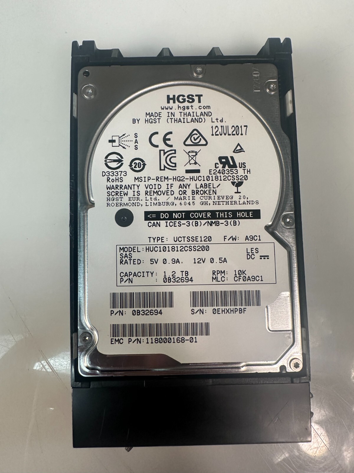 EMC Isilon 1.2TB 10k 2.5" SAS HDD w/Caddy, 403-0145-01