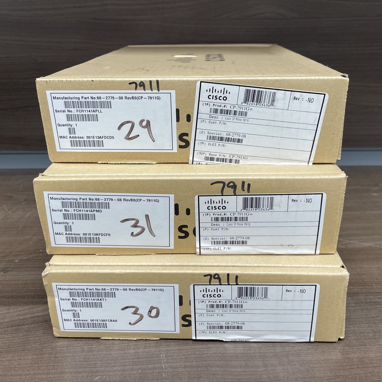 Lot of 3 Cisco Unified IP Phone CP-7911G