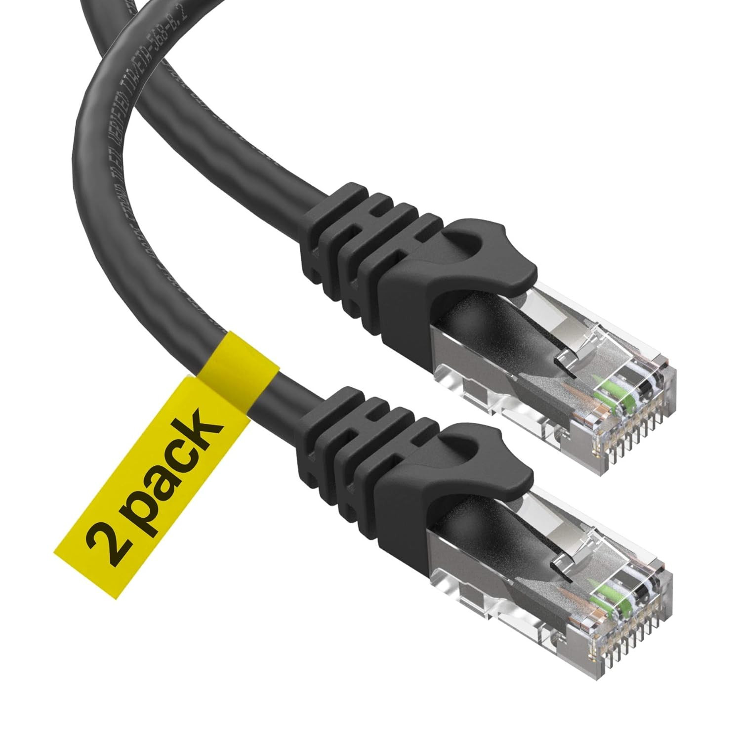 10Gbps Cat 6 Ethernet Cable 6 Ft 2 Pack, Blue & Black