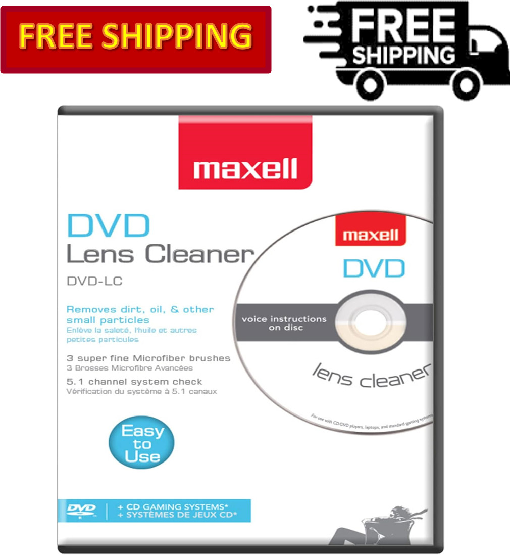 Maxell 190059 DVD Only Lens Cleaner, with Equipment Set Up & Enhancement Feature