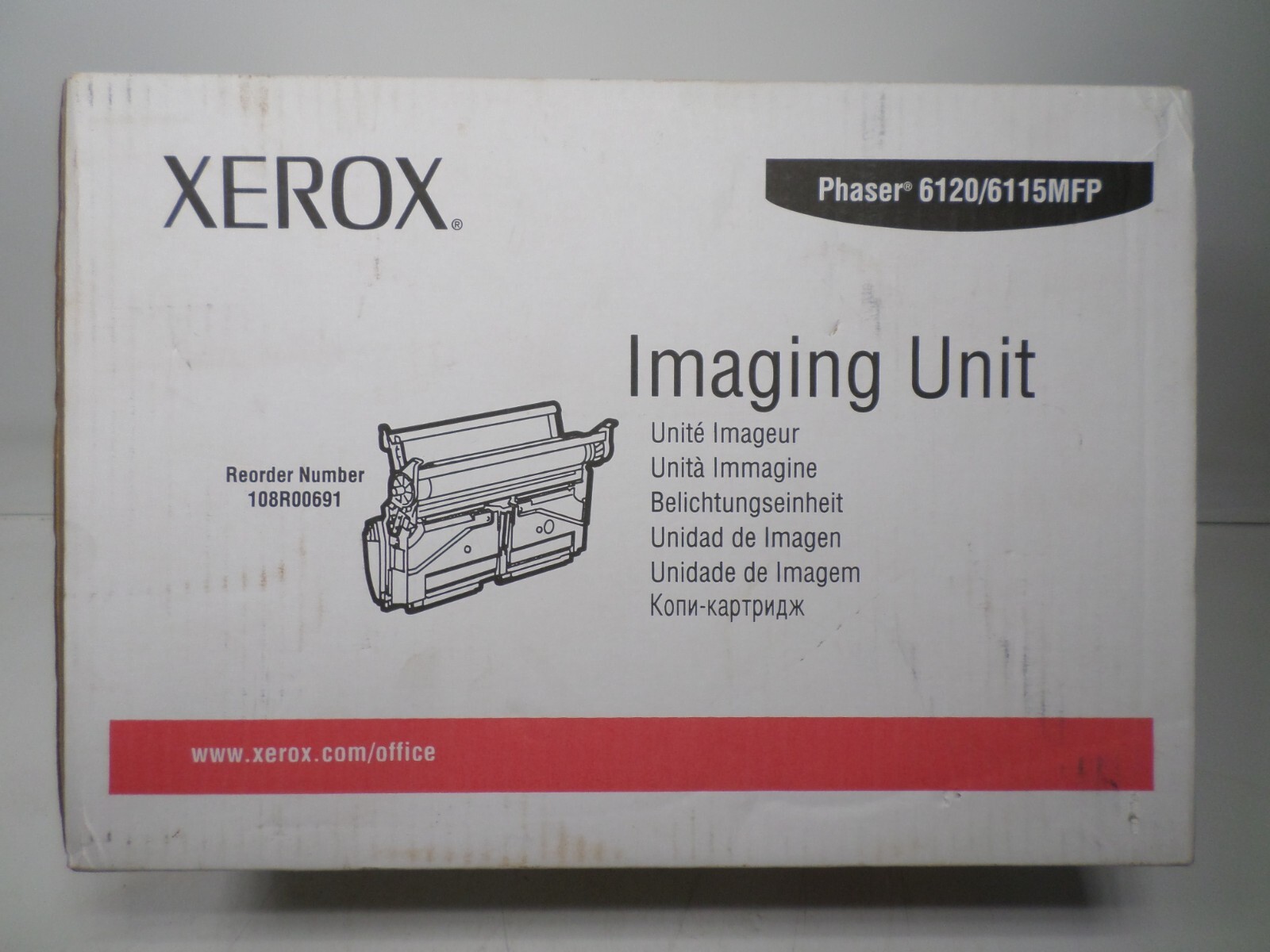 NEW SEALED GENUINE IMAGING UNIT FOR XEROX, PHASER 6120, 6115MFP,  RN108R00691