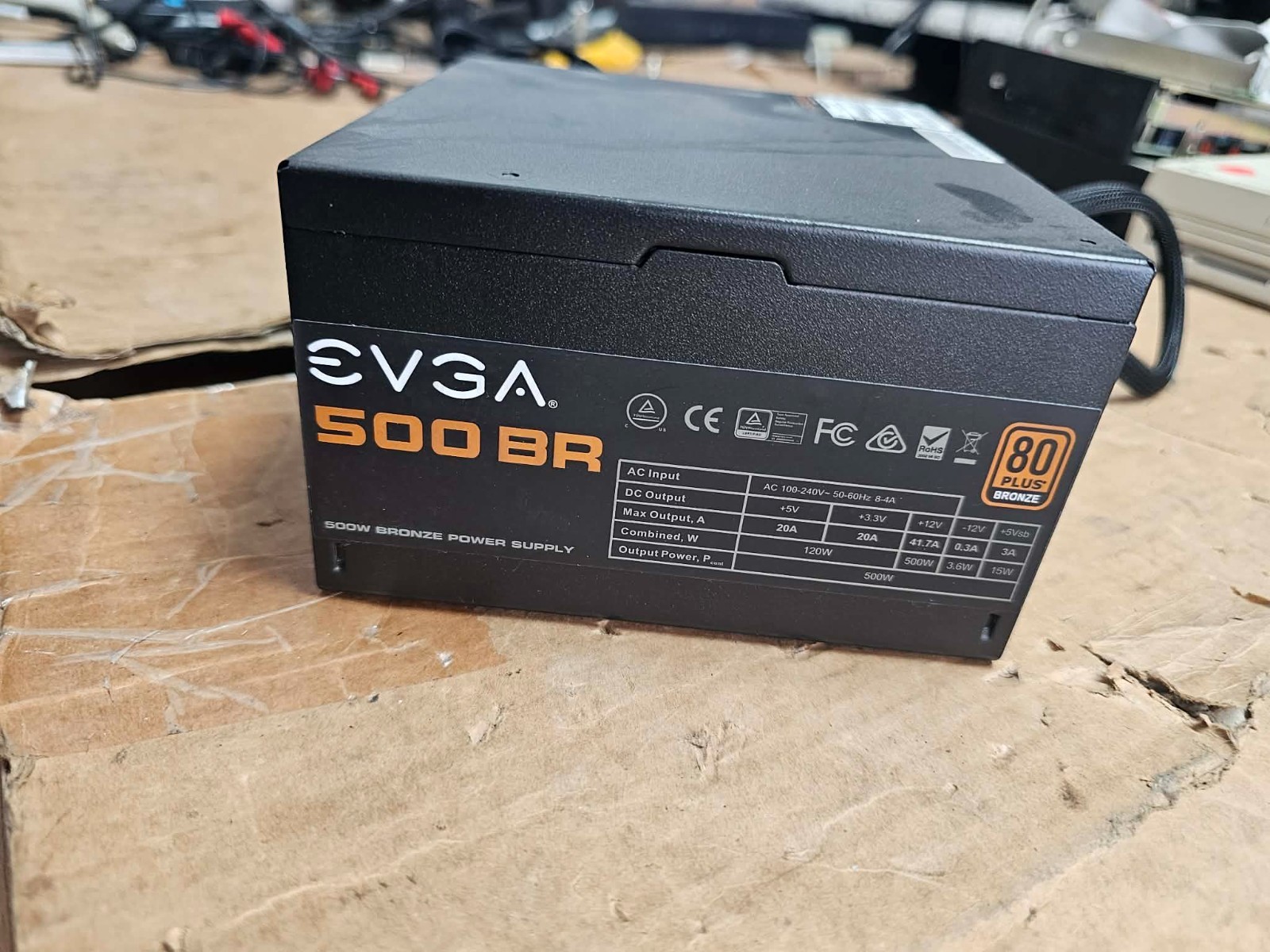 EVGA 500 Watt 80 Plus Bronze, 100-BR-0500-K1 500W BR Power Supply Clean Tested
