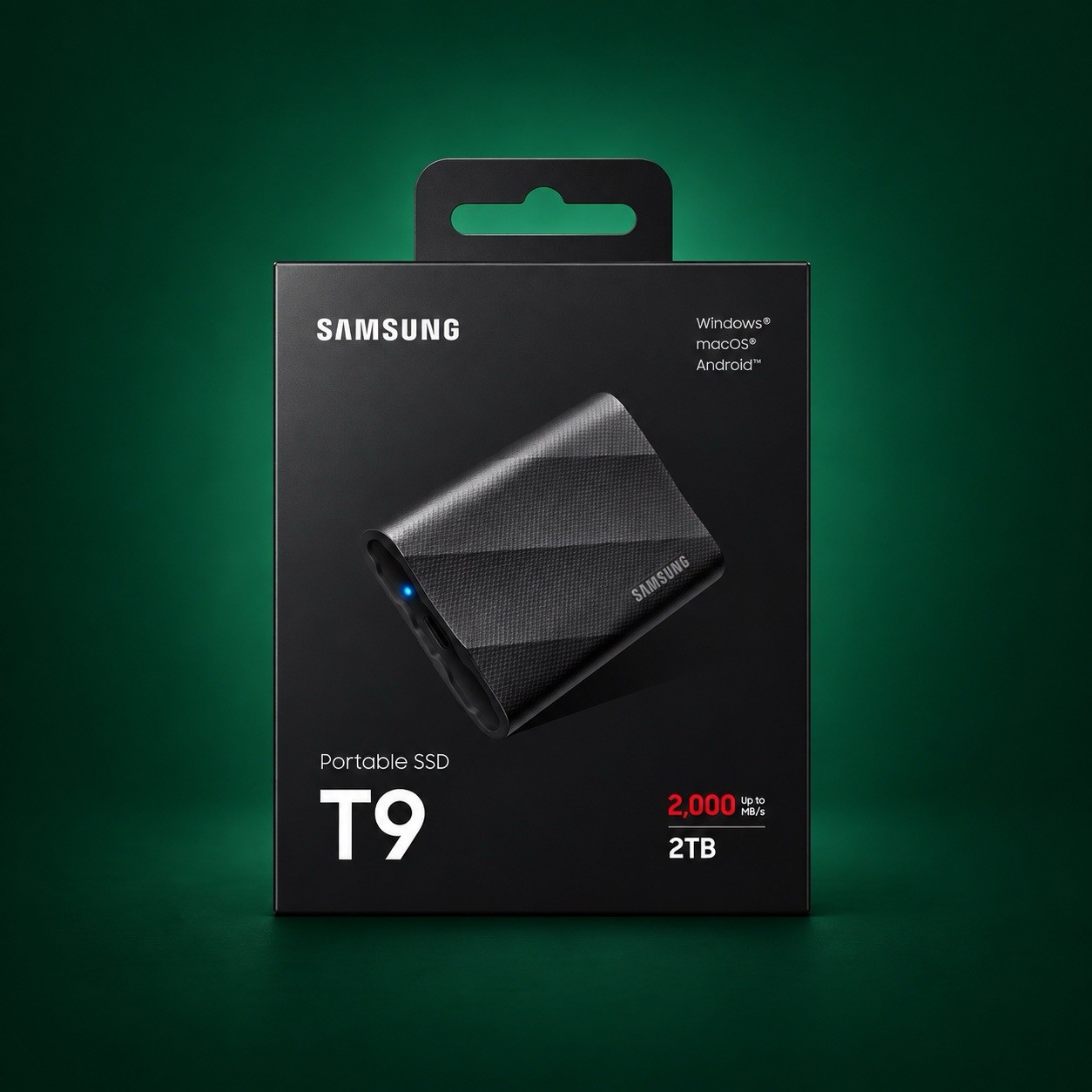 NEW Samsung T9 2TB Portable SSD Up to 2000MB/s Gen 2x2 MU-PG2T0B/AM Black Sealed