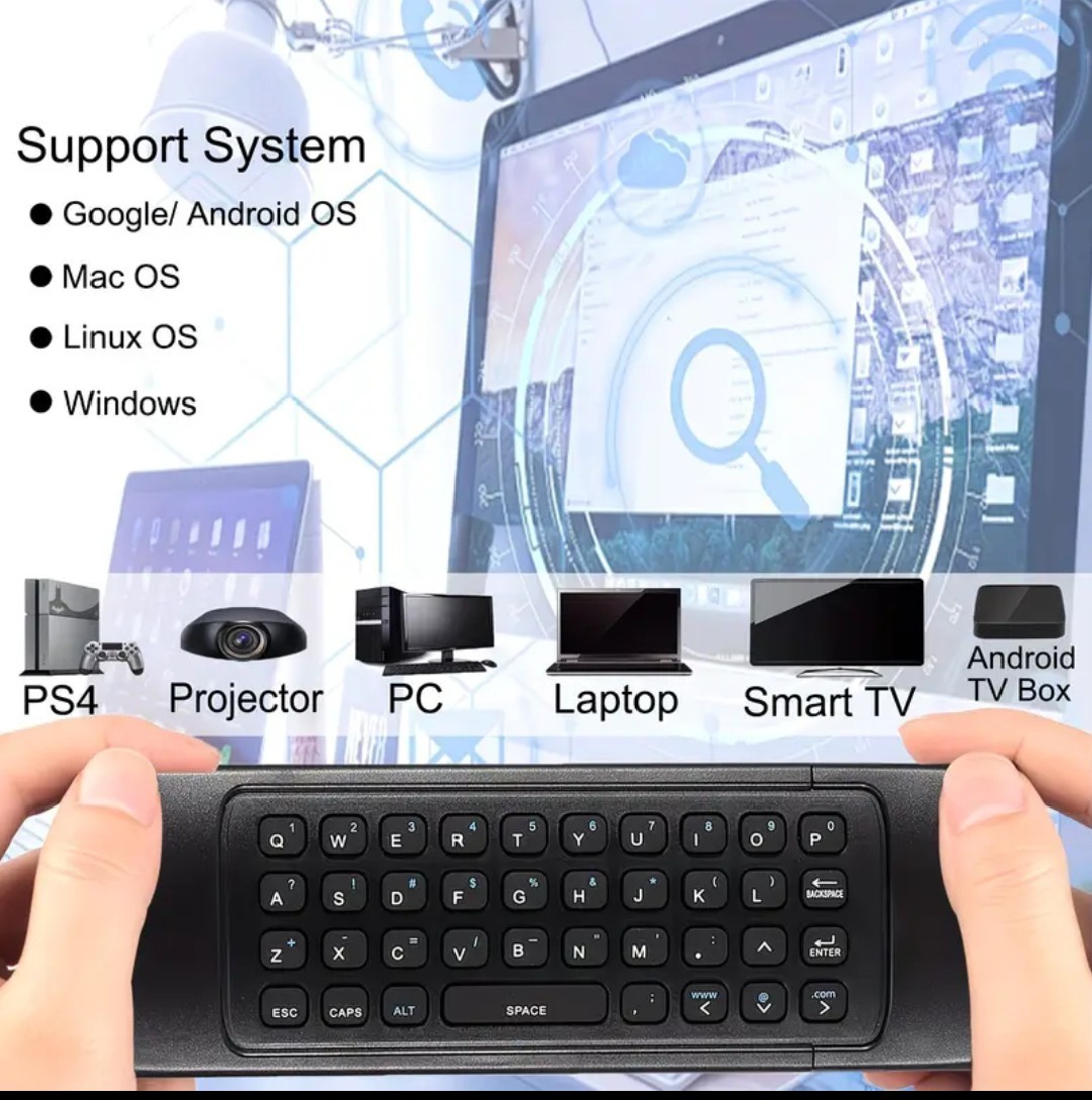 MX3 Air Mouse Mini Keyboard Wireless Remote Control, 2.4G Multi-Function Air...