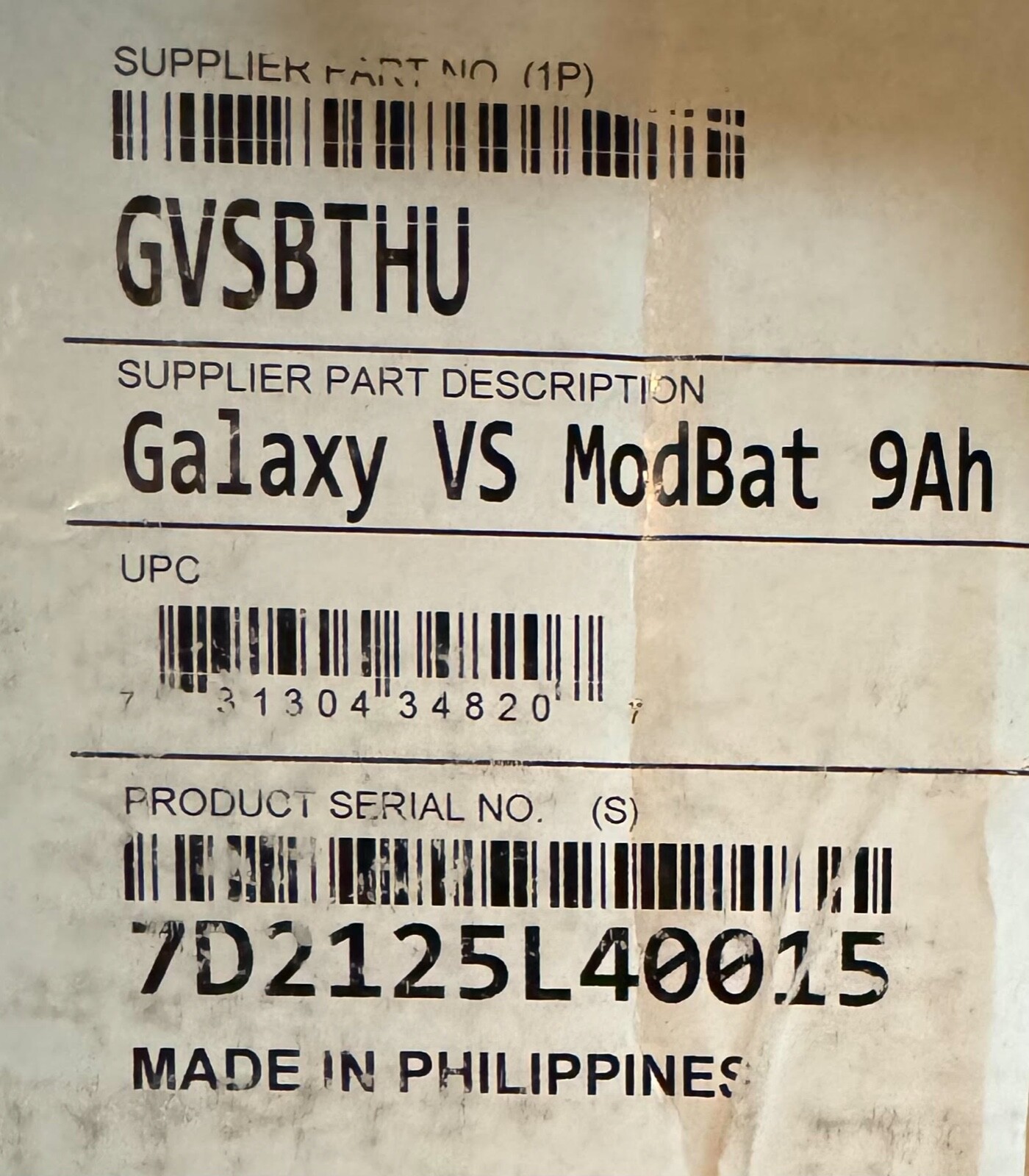4 APC GVSBTHU GALAXY VS 9AH SMART HIGH CAPACITY UPS BATTERY SCHNEIDER ELECTRIC