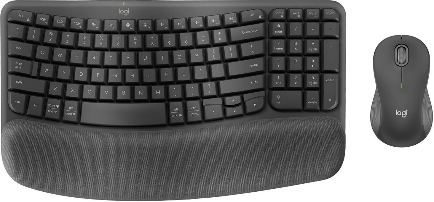 Logitech - Wave Keys MK670 Combo Ergonomic Wireless Keyboard and Mouse