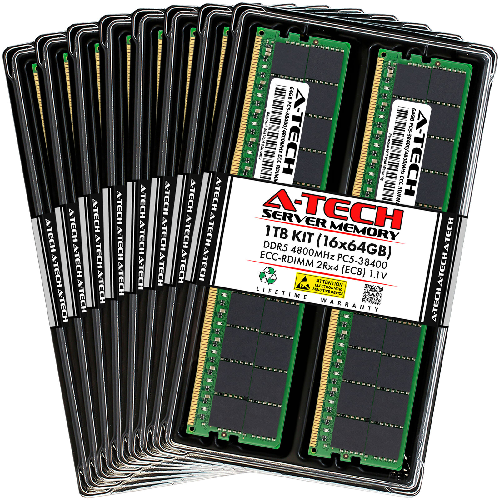 1TB 16x64GB PC5-4800 EC8 RDIMM Supermicro 111C-NR Memory RAM