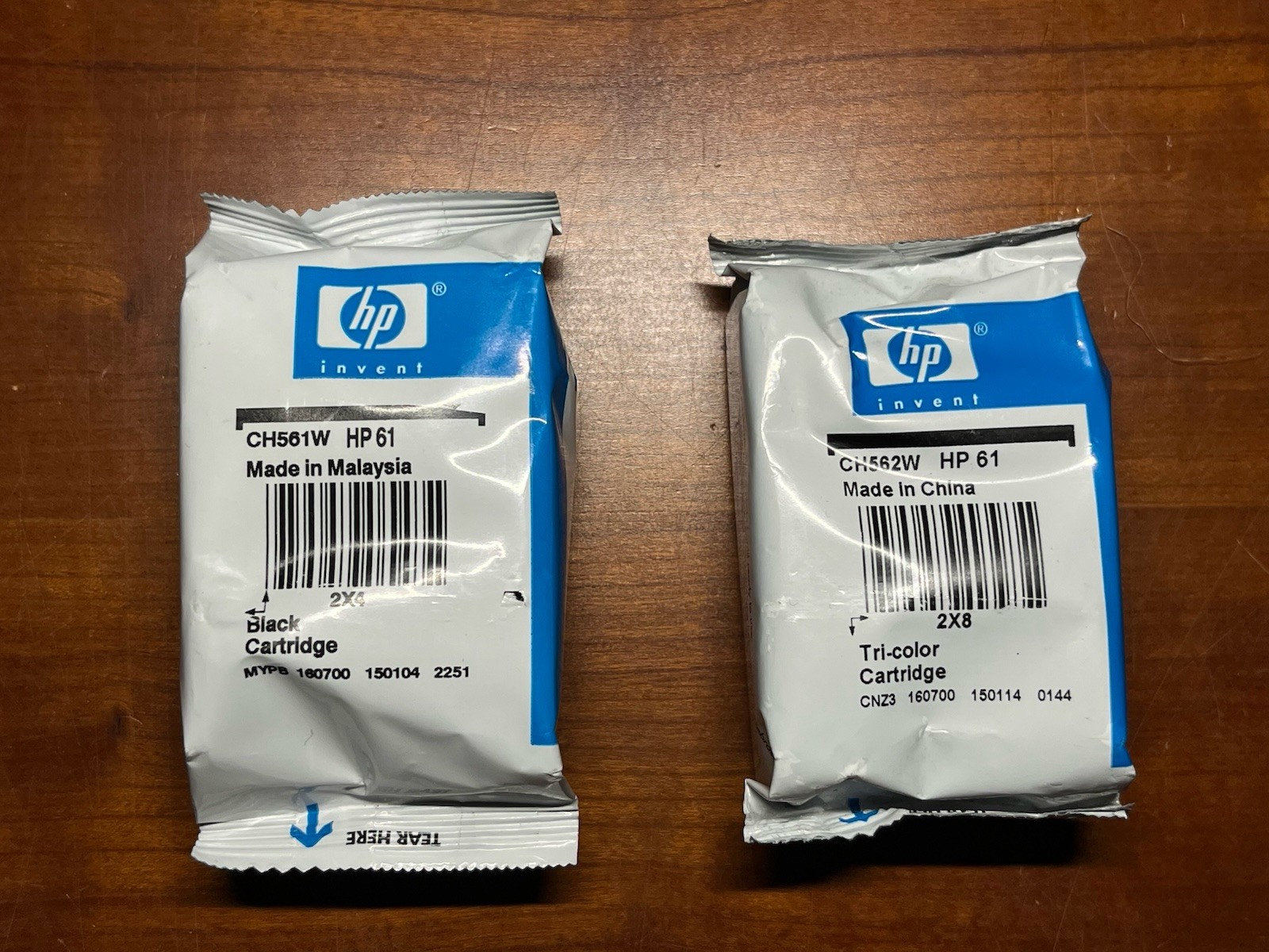 2PK Genuine HP 61 Black & 61 Tricolor DeskJet 1050 2510 2549 3050 3055 3510 3512