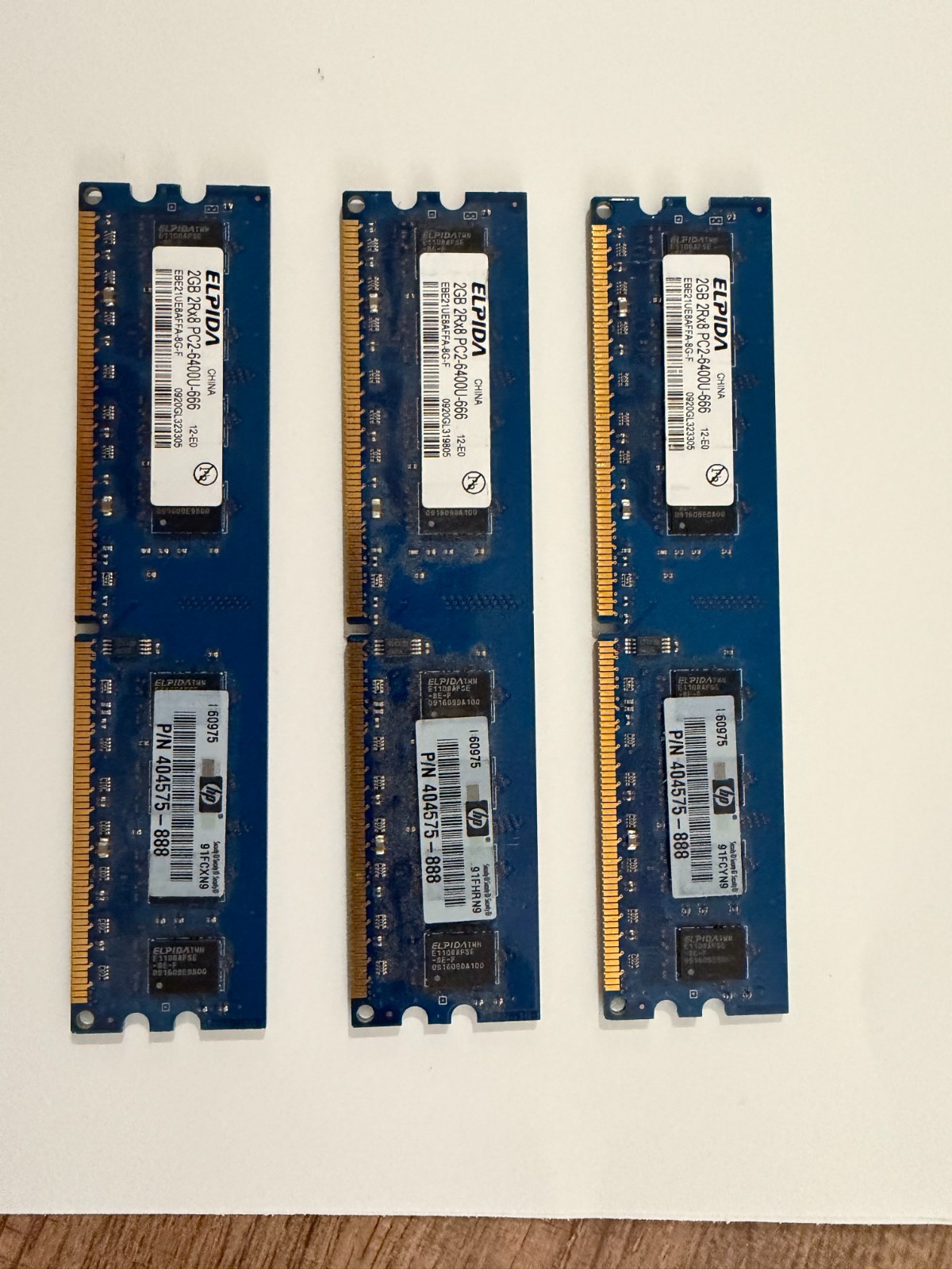6GB (3x2GB) Elpida DDR2 RAM PC2-6400U 800MHz Desktop Memory HP