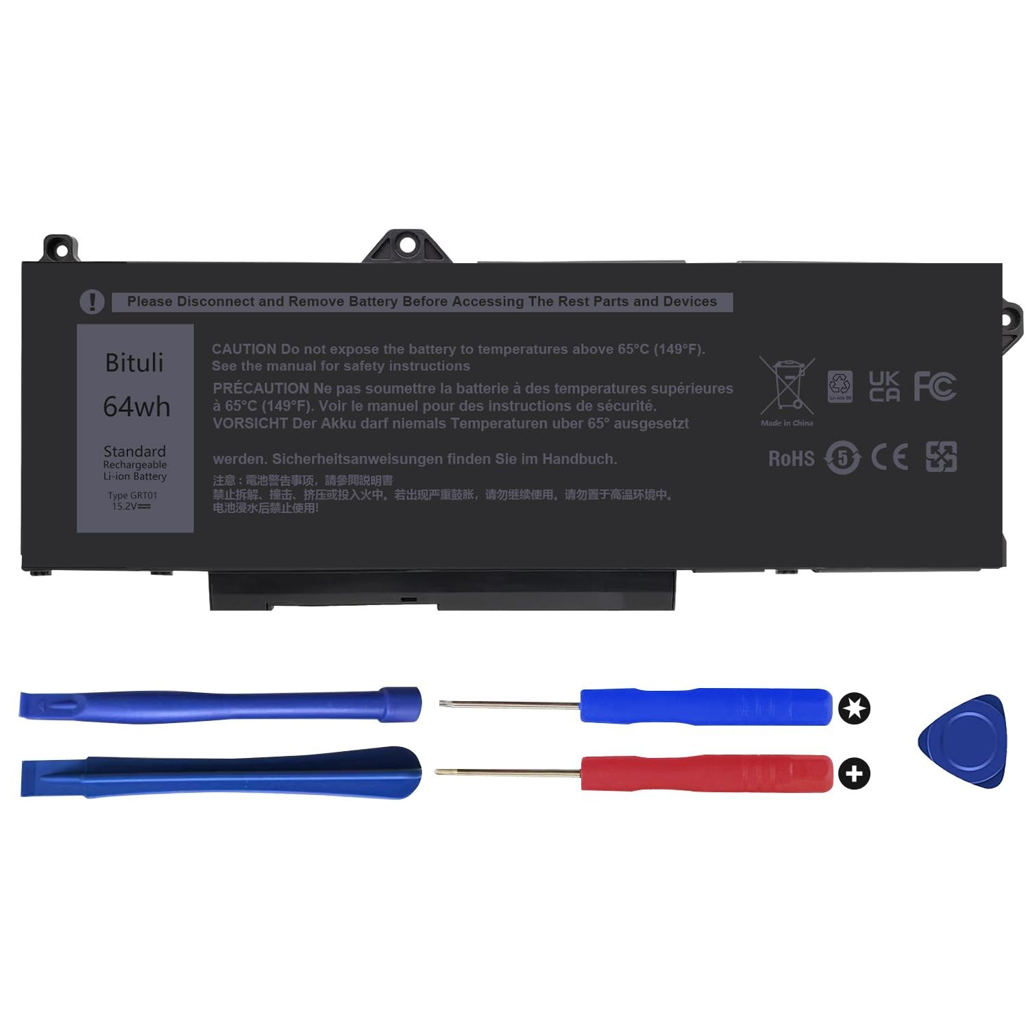 High-Capacity Laptop Battery Replacement for Dell Latitude & Precision Models 15