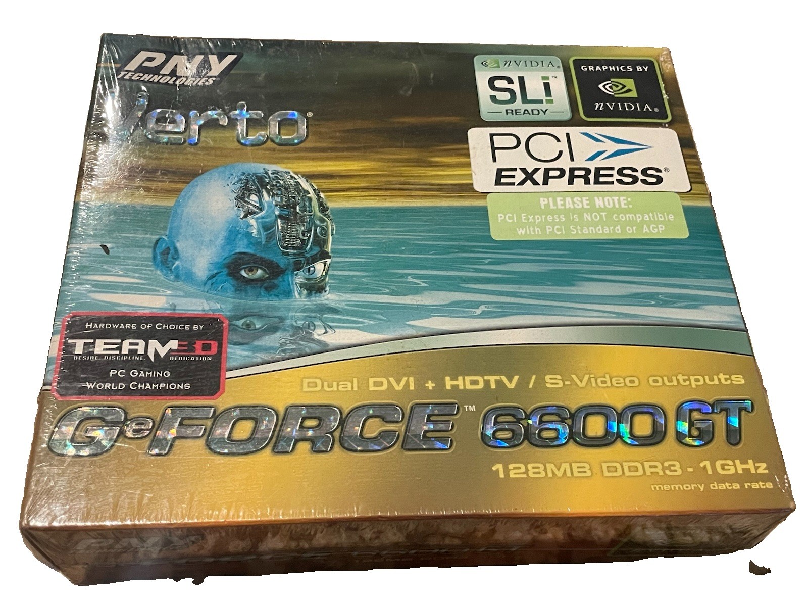 PNY Technologies Verto PCI Express GeForce 6600 GT 128mb DDR3 1 GHz NOS Sealed