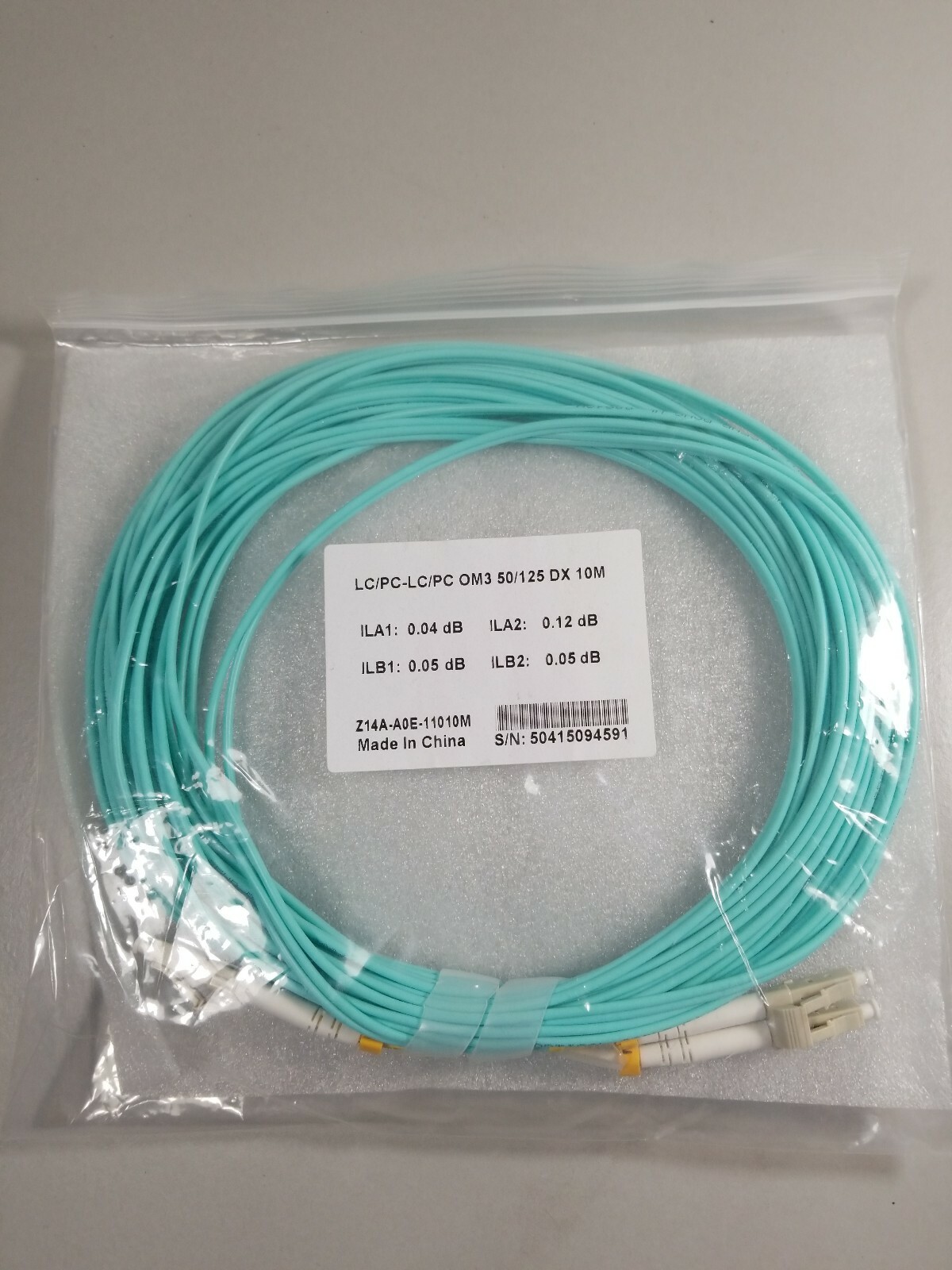 LC/PC-LC/PC MultiMode MM OM3 50/125 DX 10G Duplex DX 10M FiberOptic Cable NEW 
