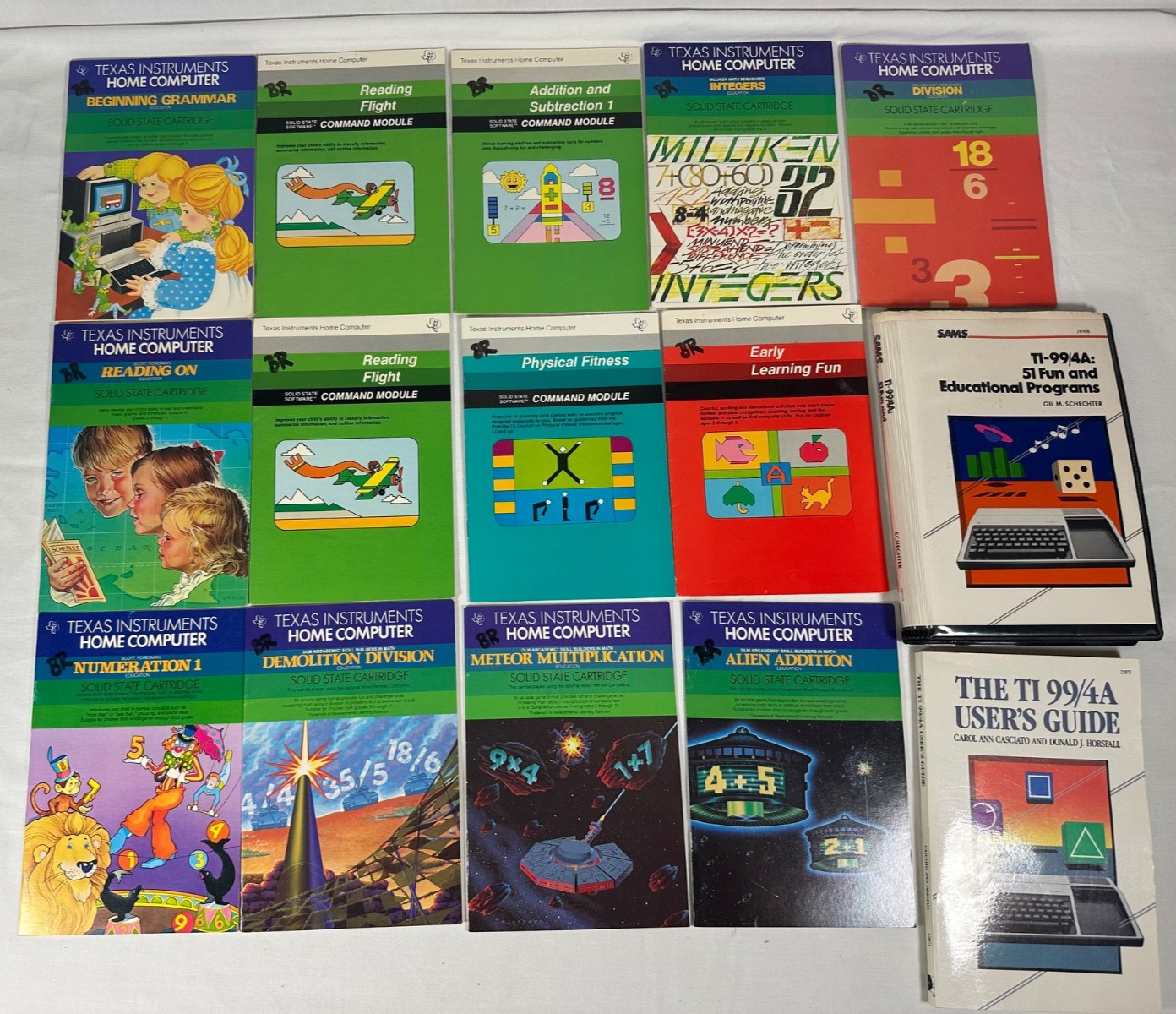 Texas Instruments TI-99/4A Educational Manuals Cassette Sams Books (15pc)