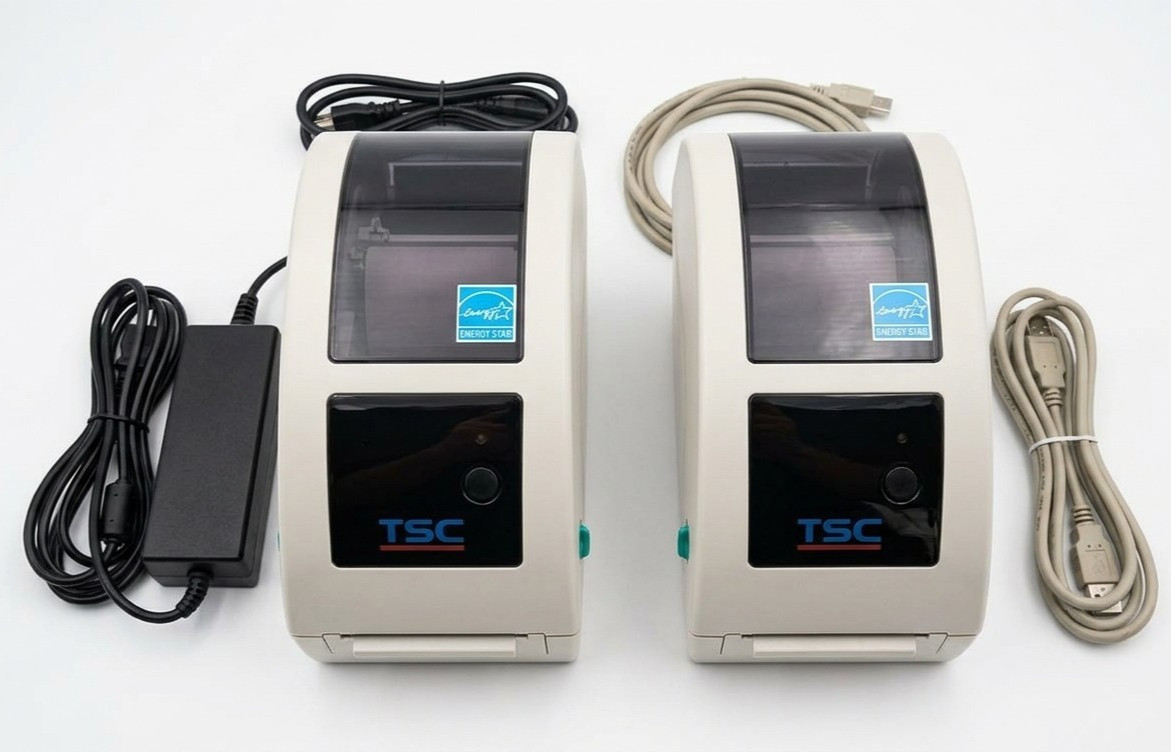 Lot of 2 TSC TDP-225 Direct Thermal Barcode Label Printer USB Desktop 203 DPI