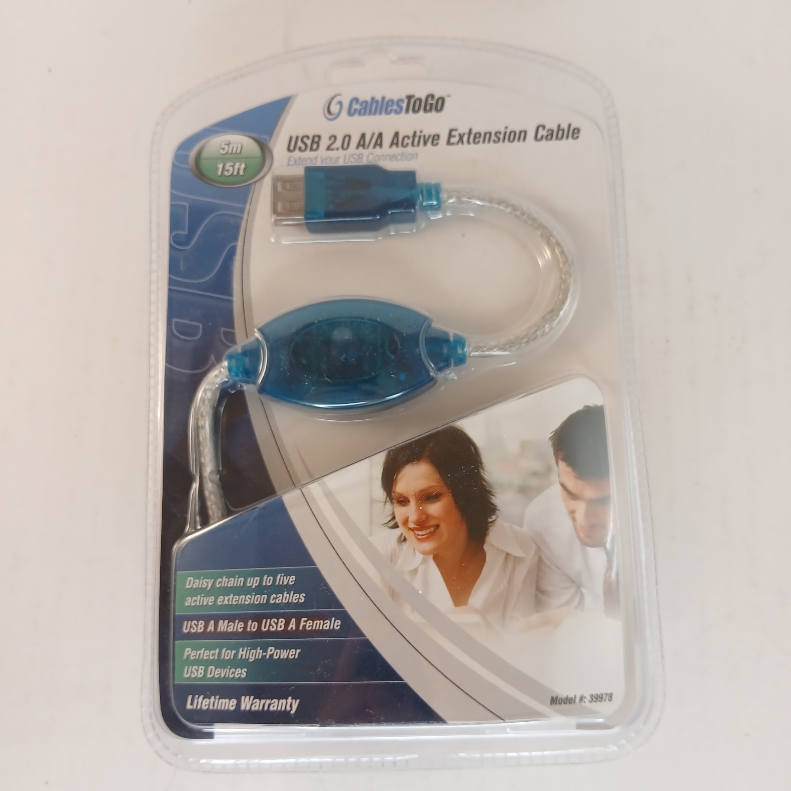 C2G Cables to Go Active Extension Cable Male to Female USB 2.0 5M 39978